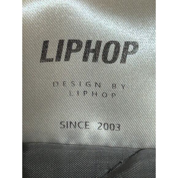 LIPHOP Men's Plaid Jacket O/S Gray Wool Snap Front Urban Streetwear Casual Chore - Picture 9 of 10